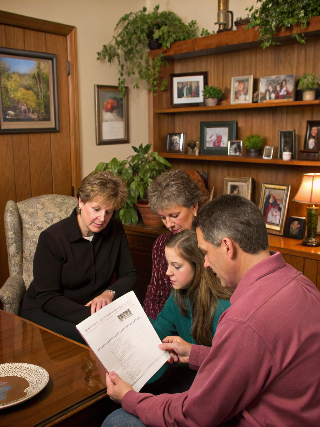Strategic planning session with family members and consultant